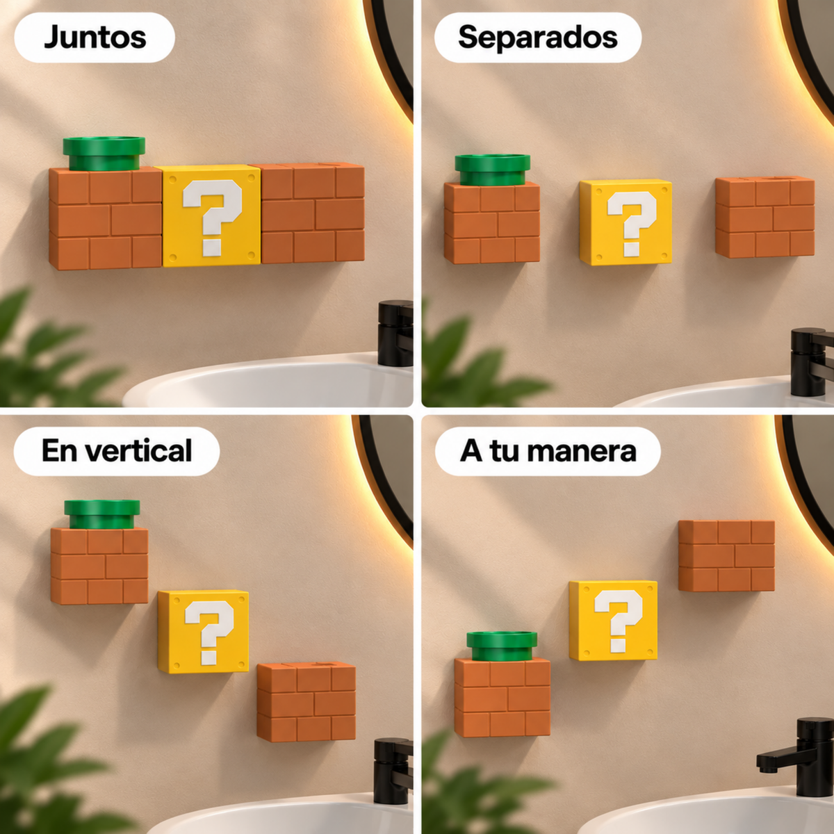 Soporte de Pared para Accesorios de Baño